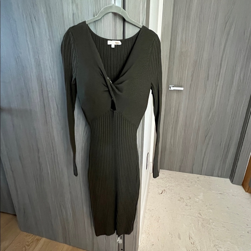 $425 RAMY BROOK Pilare cashmere blend cut out knit dress L - Picture 9 of 9